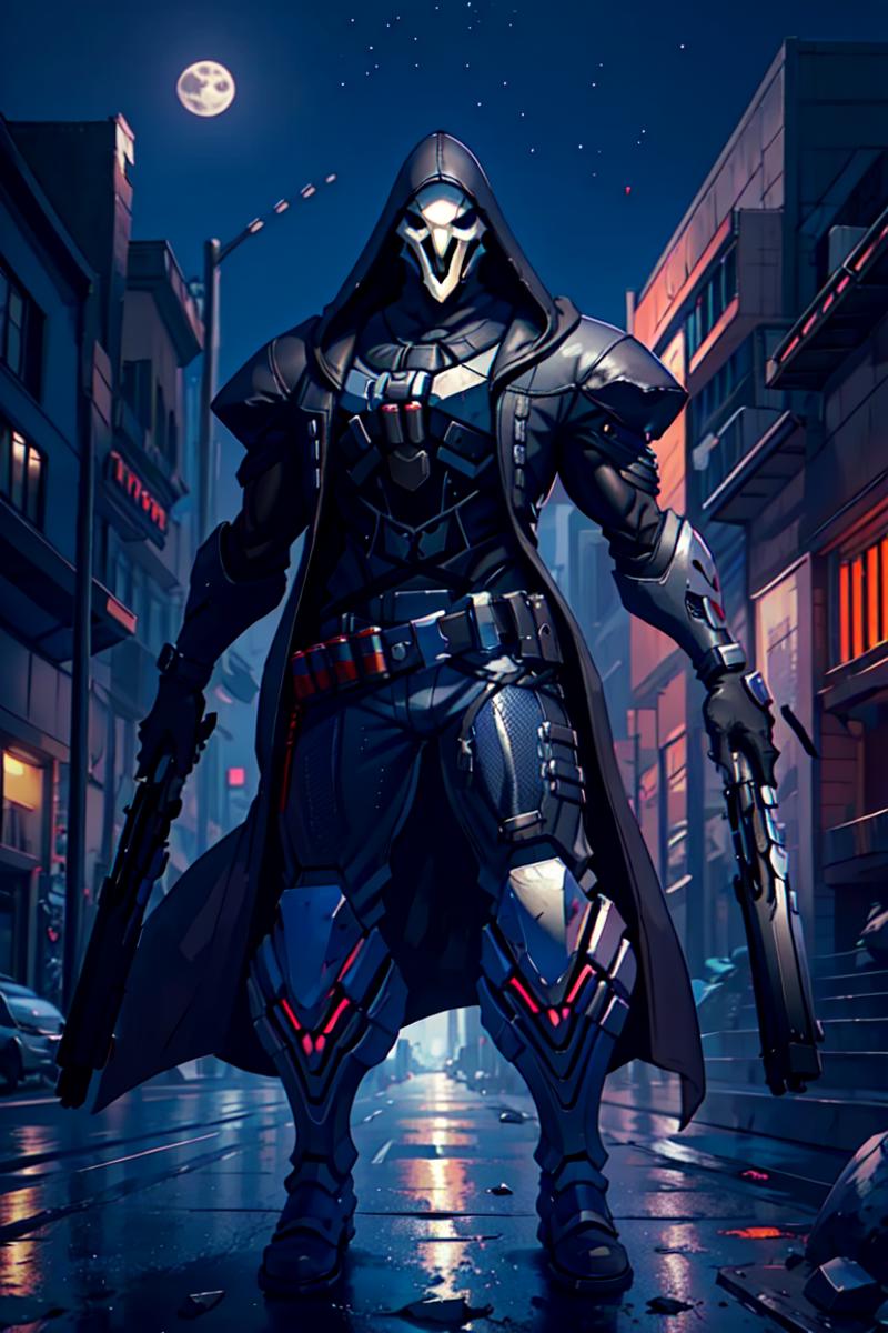 4291412362-1214793152-reaper, menacing, greaves, gauntelts, ammunition belt, dual wielding, skull mask, battle, fight, shooting, shotgun, hood up, arm.png